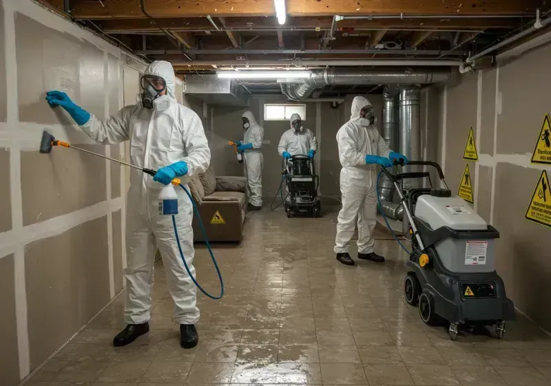 Basement Moisture Removal and Structural Drying process in Port Vue, PA